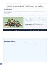Animal Selection & Ecosystem Connection