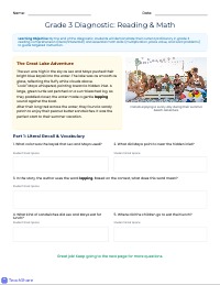 Third Grade Summer School Diagnostic Assessment
