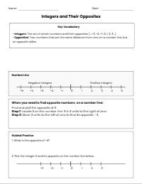 Integers and Rational Numbers Study Guide