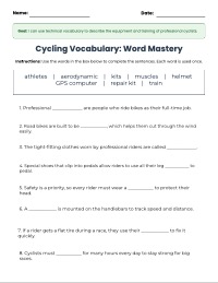 Professional Cyclists Reading Comprehension