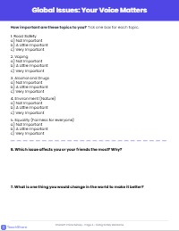 Understanding Global Contemporary Issues: A Questionnaire