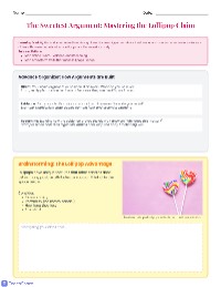 Lollipop CER Worksheet