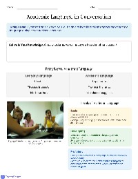 Using Academic Language in Conversations