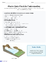 Glacier Quiz: Check for Understanding