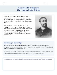 The Legacy of Alfred Binet