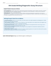 Sixth Grade Narrative and Expository Writing Diagnostic