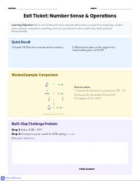 Exit Ticket: Key Skill Application