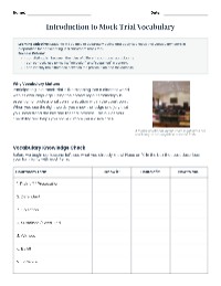 Mock Trial Vocabulary Guide