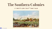 Overview of the Southern Colonies