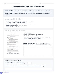 Resume Building Workshop