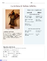 La Befana and Italian Articles Overview