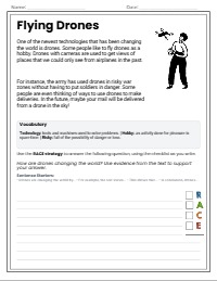 add sentence starters, provide definitions for unknown words