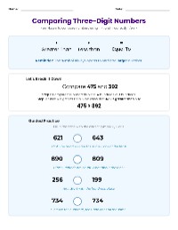 Comparing Three-Digit Numbers Guide