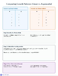 Linear vs Exponential Functions