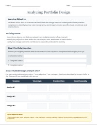 Portfolio Design Analysis Workshop Worksheet