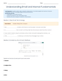 Mastering Email and Internet Fundamentals Worksheet