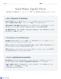 Vocal Warm-Ups and Techniques