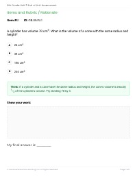 8th Grade Volume Assessment