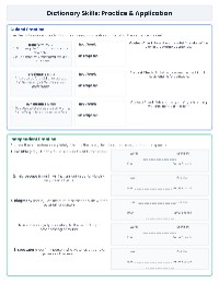 Understanding Dictionary Entries
