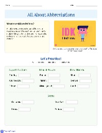 Understanding Abbreviations Practice