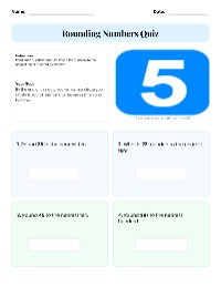 Rounding Numbers Practice Quiz
