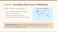 Building Early Civilizations: Needs and Changes
