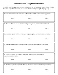 Adult Daily Voice Therapy Home Exercise Program