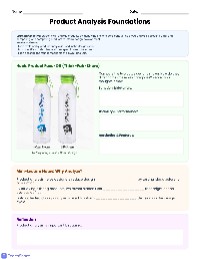 Product Analysis Mini-Unit
