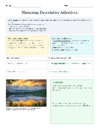 Powerful Descriptive Adjectives