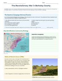 Revolutionary War Battles of Berkeley County