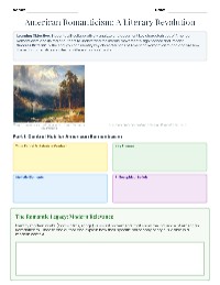 American Romanticism Authors Organizer