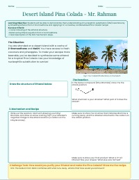 Desert Island Chemistry: The Pina Colada Challenge