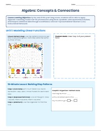 Algebra Pacing Guide and Scaffolded Lessons