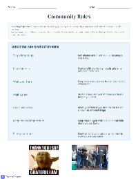 Community Rules Worksheet