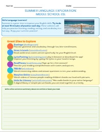 Summer English Practice: Kindergarten Digital Resources