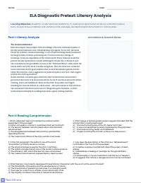 Grade 9-10 ELA Diagnostic Pretest