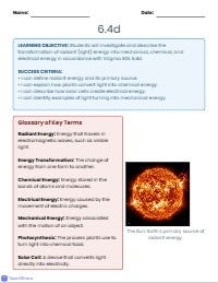 6.4d Radiant Energy Transformations