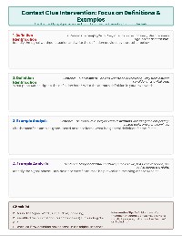 Context Clues Intervention Packet