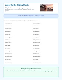 Summer Speech Fluency Adventure Calendar