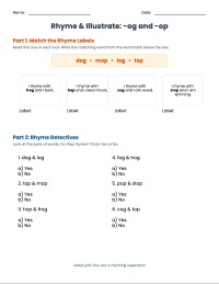 -og and -op Sorting Worksheet