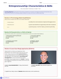 Entrepreneurship in Action: Skills and Characteristics