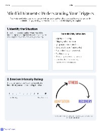 Mindful Moments: Triggers and Coping Strategies