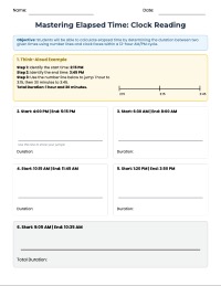Mastering Elapsed Time: A Clock Practice Guide