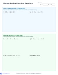 Create 3 levels to this worksheet with scaffolding