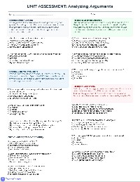 Tracing Author's Arguments (Monday-Thursday)