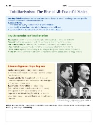 Totalitarian Regimes Comparison