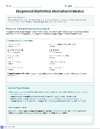 Eksplorasi Modus: Memahami Data