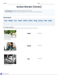 My Daily Actions Vocabulary Worksheet