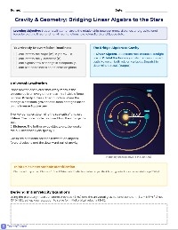 Modeling Gravity and Planetary Motion