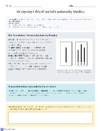 Designing Conformity Experiments